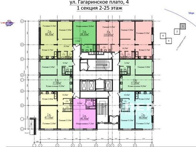 Apartments from 67 sq. m. . Gagarin plateau 4