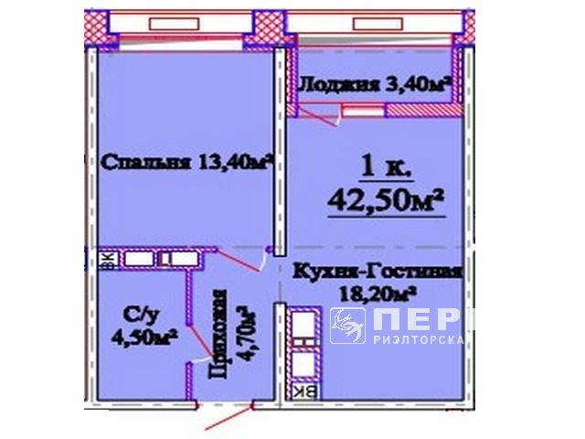 1-но комнатные квартиры от 43 кв.м.  ЖК “Омега”
