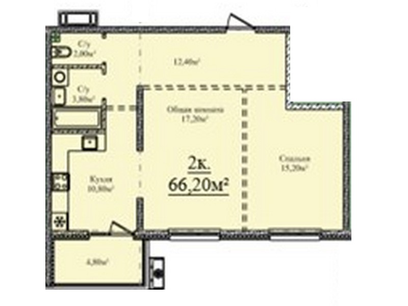 2-x room apartments from 58sq.m. New RC "Sky City"