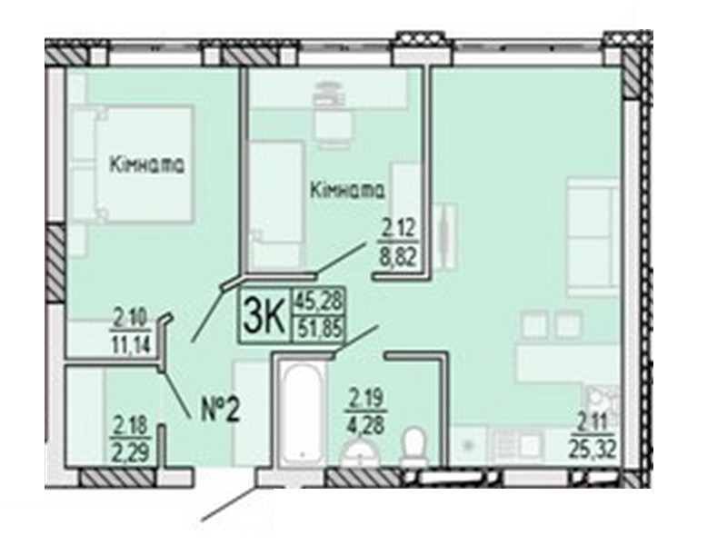 2-х комнатные квартиры от 49 кв.м. в новом доме на Черемушках