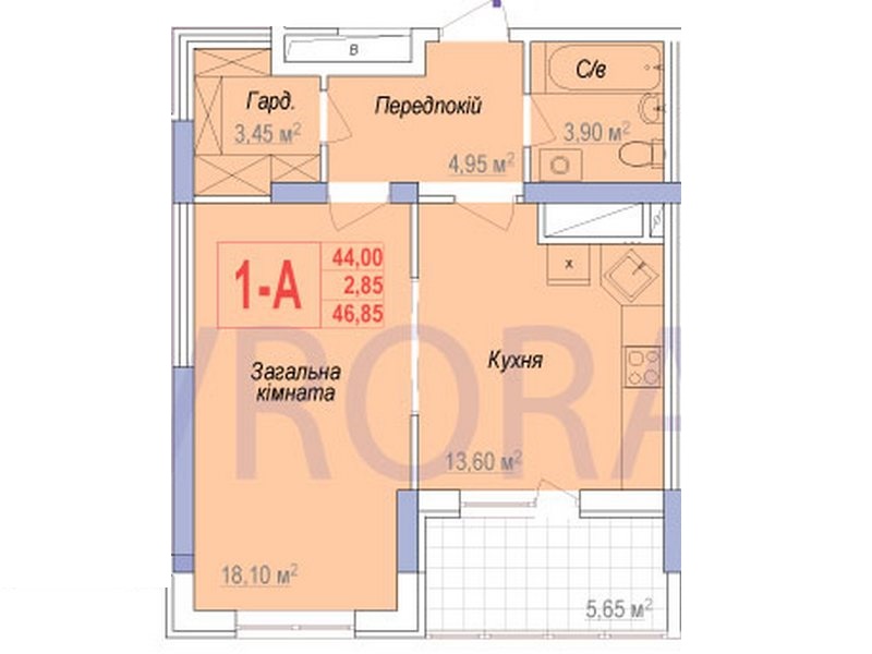 1-но кімнатні квартири в новому ЖК “Аврора”