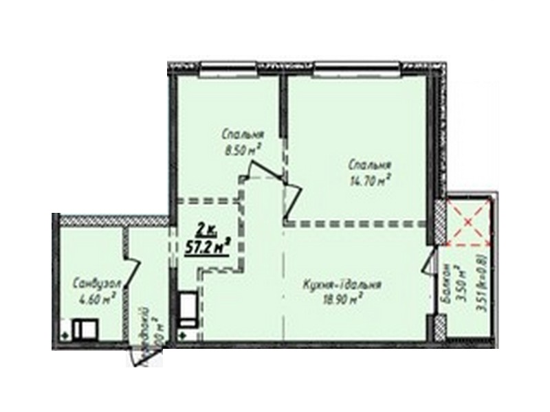 2-х комнатные квартиры от 57 кв.м. ЖК «M.Park».