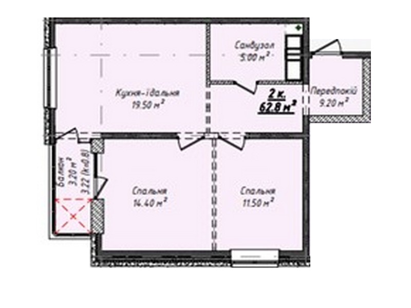 2-кімнатні квартири від 57 кв.м. Житловий комплекс М.Парк.