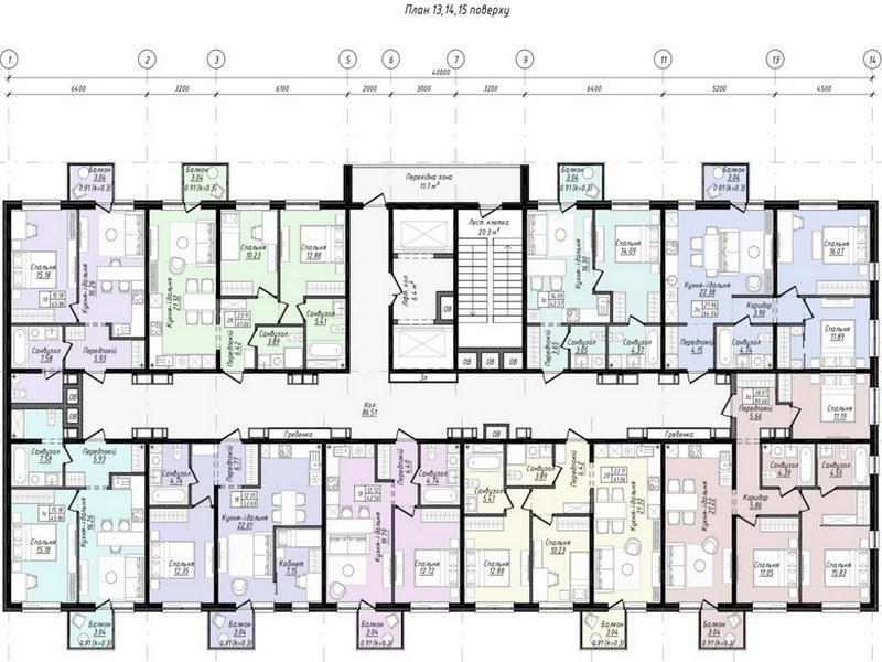 2- room apartments from 53 sq. m. . in a new house
