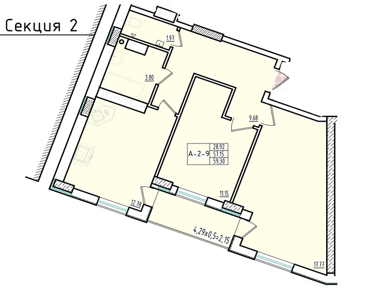ЖК “Континент” 2-кімнатні квартири від 56  кв.м.