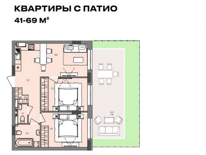 2-х комнатные квартиры , длительная рассрочка, малоэтажный комплекс Акварель.